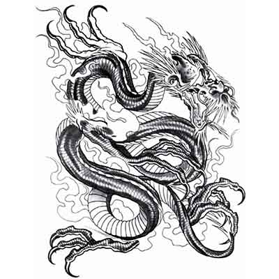 Chinese Dragon Design Fake Temporary Water Transfer Tattoo Stickers NO.10244